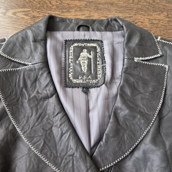 My Tribe Stylish Black Leather Women's Jacket Sz.L - Picture 2 of 10